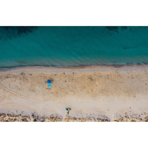 a day at the beach Black Modern Wood Framed Art Print by Chiriaco, Carmine