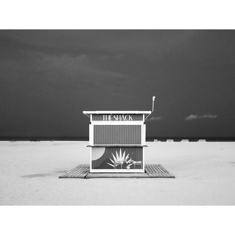 A different Miami Beach at Night 2 White Modern Wood Framed Art Print by Peralta, Adrian