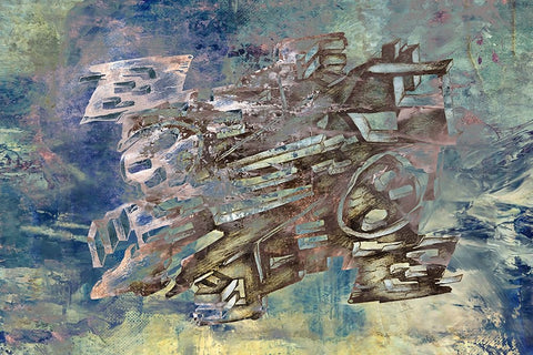 The night composition No. 2 Black Ornate Wood Framed Art Print with Double Matting by Kulik, Rafal