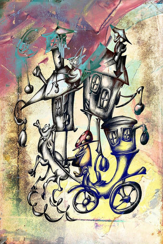 a mushroom cabbie art Black Ornate Wood Framed Art Print with Double Matting by Kulik, Rafal