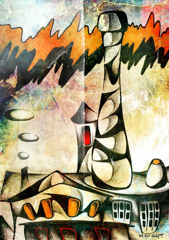 old brickyard art White Modern Wood Framed Art Print with Double Matting by Kulik, Rafal