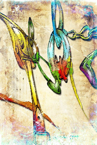 Chains of happiness Black Ornate Wood Framed Art Print with Double Matting by Kulik, Rafal