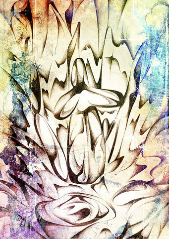 The blow flower art White Modern Wood Framed Art Print with Double Matting by Kulik, Rafal