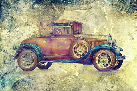 Vintage car 3 Black Modern Wood Framed Art Print by Kulik, Rafal