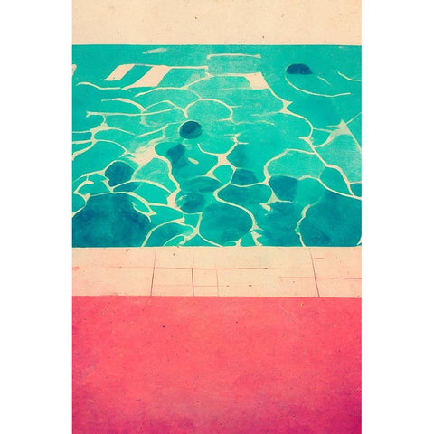 Swimming Pool White Modern Wood Framed Art Print by Treechild