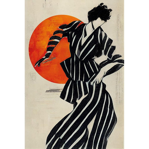 The Dancer White Modern Wood Framed Art Print by Treechild