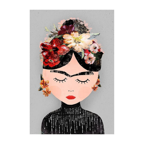 Frida (Special Edition) White Modern Wood Framed Art Print by Treechild