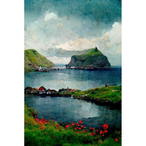 Beautiful Islands No 1 White Modern Wood Framed Art Print by Treechild