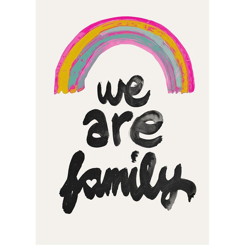 We Are Family Black Modern Wood Framed Art Print with Double Matting by Treechild