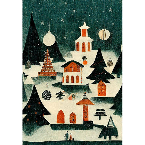 Before Christmas White Modern Wood Framed Art Print by Treechild