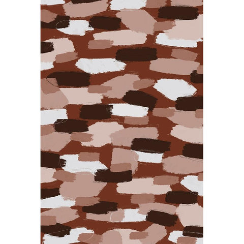 Brown Beige Strokes White Modern Wood Framed Art Print by Treechild