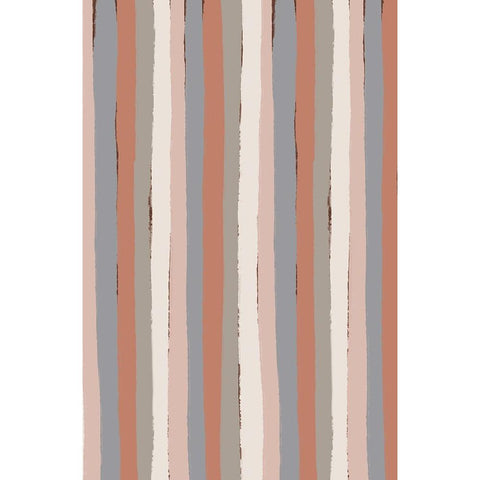 Pastel Stripes White Modern Wood Framed Art Print by Treechild