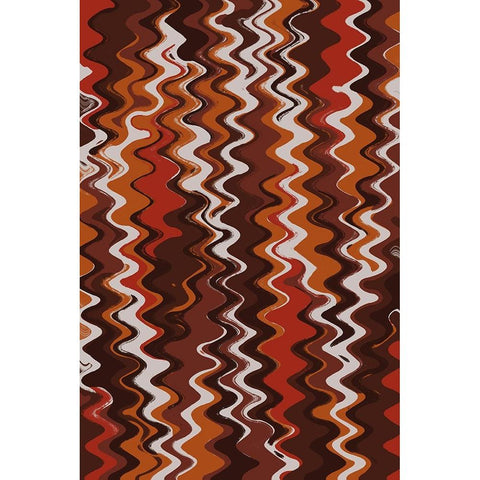 Earthy Color Zig Zag Pattern Black Modern Wood Framed Art Print with Double Matting by Treechild