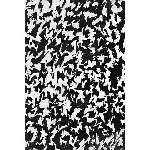 Black And White Zig Zag Pattern Black Modern Wood Framed Art Print by Treechild