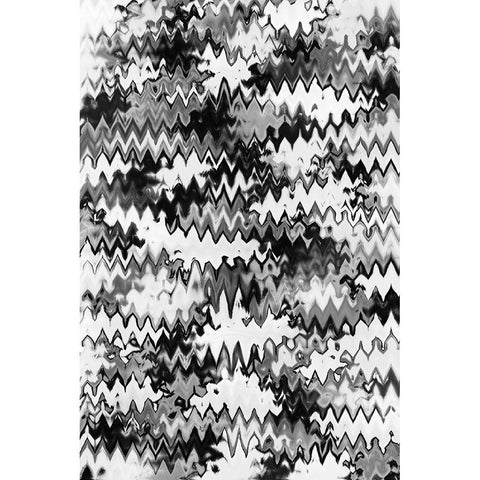 Black And White Zig Zag Pattern White Modern Wood Framed Art Print by Treechild