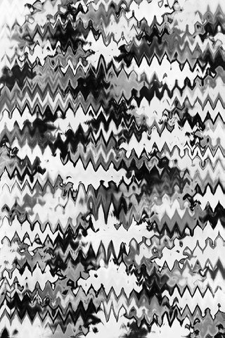 Black And White Zig Zag Pattern White Modern Wood Framed Art Print with Double Matting by Treechild