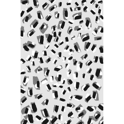 Black And White Little Strokes White Modern Wood Framed Art Print by Treechild