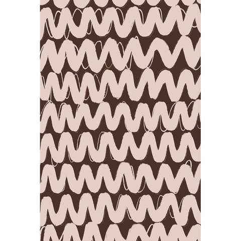 Big Beige ZigZag Pattern Black Modern Wood Framed Art Print with Double Matting by Treechild