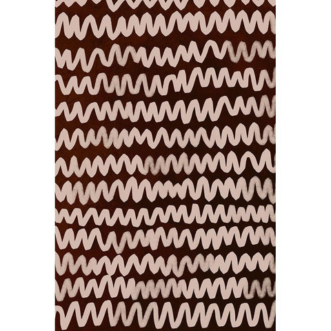 Beige ZigZag on Rusty Color Pattern Black Modern Wood Framed Art Print with Double Matting by Treechild