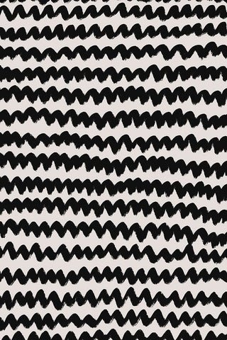 Simple Black ZigZag Pattern White Modern Wood Framed Art Print with Double Matting by Treechild