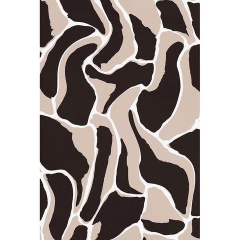 Brown Animal Pattern White Modern Wood Framed Art Print by Treechild