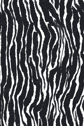 Zebra Pattern White Modern Wood Framed Art Print with Double Matting by Treechild