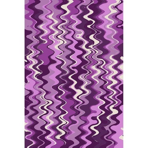 Purple Wavey Pattern White Modern Wood Framed Art Print by Treechild