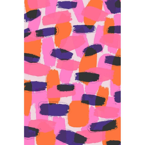 Pink And Purple Strokes White Modern Wood Framed Art Print by Treechild