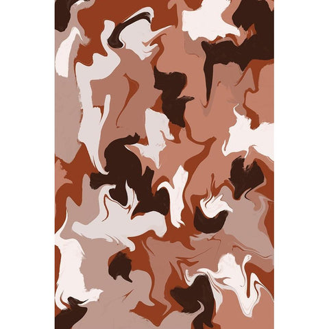 Liquid Earthy Strokes Pattern White Modern Wood Framed Art Print by Treechild