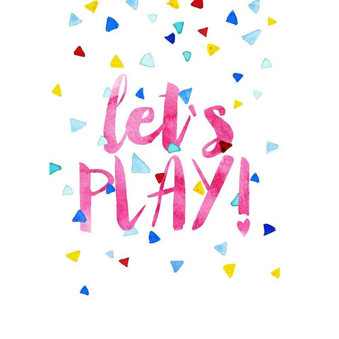 Lets Play! White Modern Wood Framed Art Print by Treechild