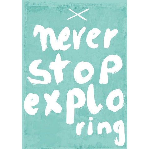 Never Stop Exploring Black Modern Wood Framed Art Print with Double Matting by Treechild