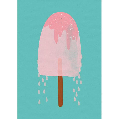 Yummy Ice Cream White Modern Wood Framed Art Print by Treechild