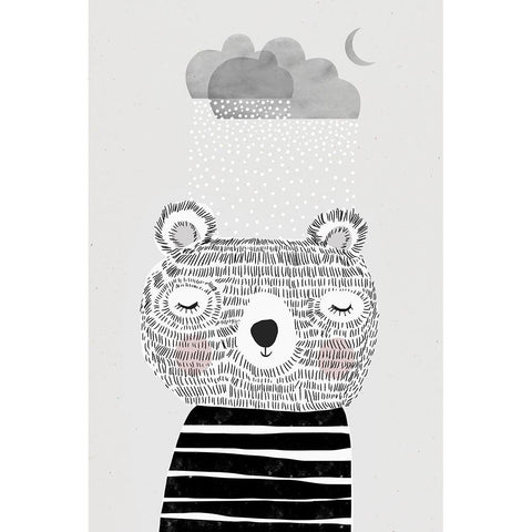 I Love Snow Black Modern Wood Framed Art Print with Double Matting by Treechild