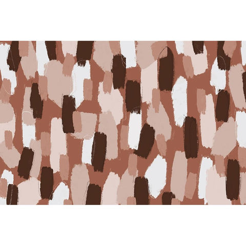 Pastel Brush Strokes Pattern Square Black Modern Wood Framed Art Print with Double Matting by Treechild