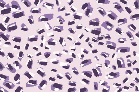 Scattered Small Purple Strokes Pattern White Modern Wood Framed Art Print with Double Matting by Treechild