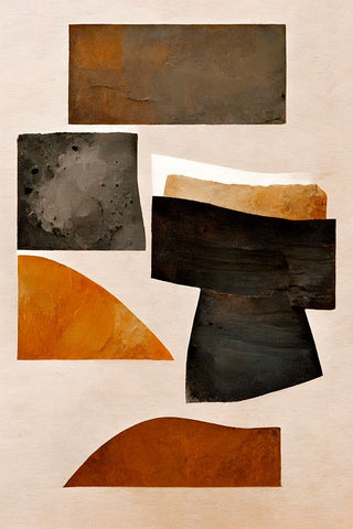 Rusty Shapes Black Modern Wood Framed Art Print by Treechild