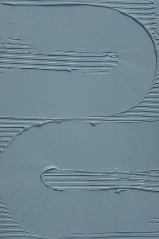 Mud Texture 12 Blue White Modern Wood Framed Art Print with Double Matting by Pictufy Studio III