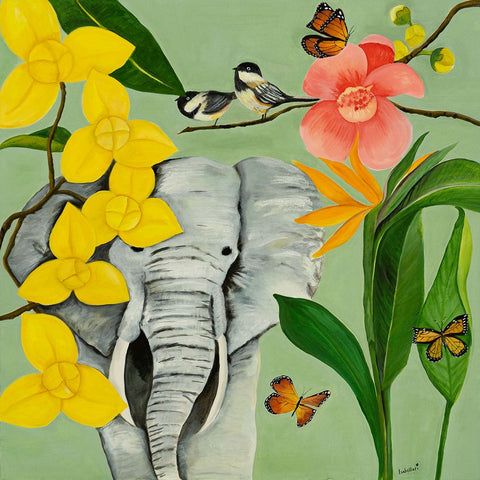 Gentle Giant Black Modern Wood Framed Art Print by Ri, Isabelle