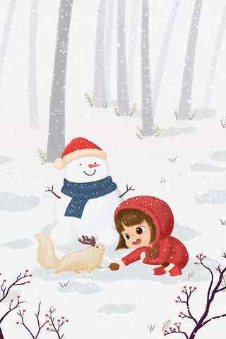 Joyful Winter Black Ornate Wood Framed Art Print with Double Matting by Thai, Xuan