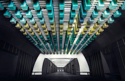 Nafplion Pallas White Modern Wood Framed Art Print with Double Matting by T, Nico