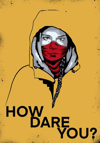 How Dare You? White Modern Wood Framed Art Print with Double Matting by Harstedt, Tomas