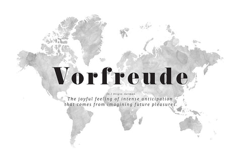 Vorfreude world map Black Ornate Wood Framed Art Print with Double Matting by Laiz Blursbyai, Rosana