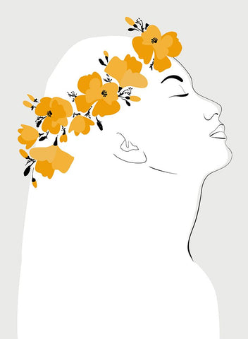 Floal Orly portrait White Modern Wood Framed Art Print with Double Matting by Laiz Blursbyai, Rosana