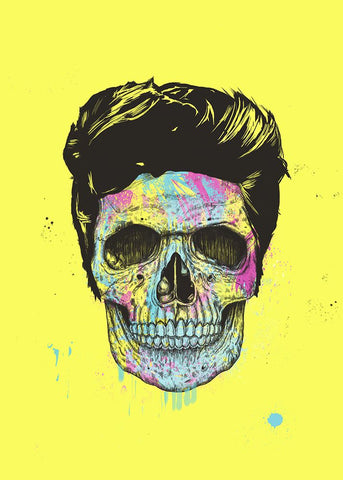 Color your skull Black Ornate Wood Framed Art Print with Double Matting by Solti, Balazs