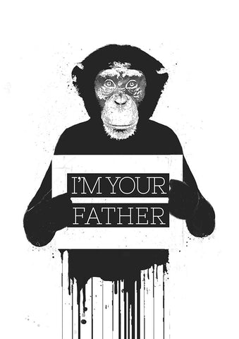 Im your father II White Modern Wood Framed Art Print with Double Matting by Solti, Balazs