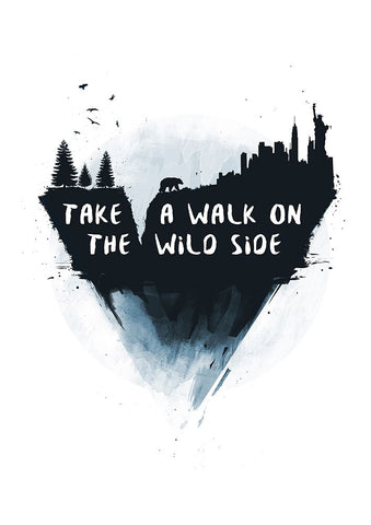 Walk on the wild side Black Modern Wood Framed Art Print by Solti, Balazs