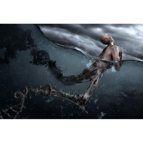 Primordial Soup Gold Ornate Wood Framed Art Print with Double Matting by Kiciak, Christophe