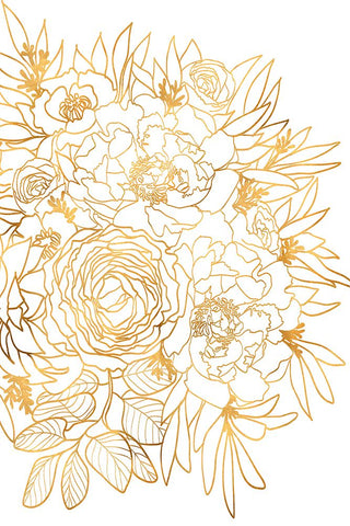 Nanette floral art in gold Black Ornate Wood Framed Art Print with Double Matting by Laiz Blursbyai, Rosana