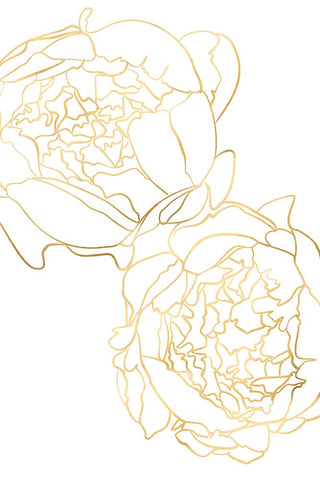 Sallys peonies in gold Black Modern Wood Framed Art Print by Laiz Blursbyai, Rosana