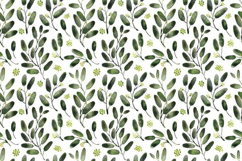 Lisa watercolor seeded eucalyptus pattern White Modern Wood Framed Art Print with Double Matting by Laiz Blursbyai, Rosana